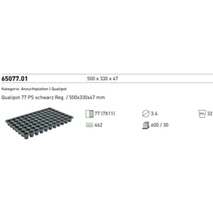 BACHMANN 65077.01 -QUALIPOT 77 PS rec. black 500x330x47mm (30komX20=600/paleto)