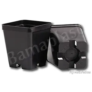 BAMAP- VASO QUADRO 10x10x12/NERO/črna/1L/
