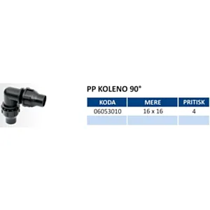 AGRODRIPP koleno 90° / 16fi z navojem in matico