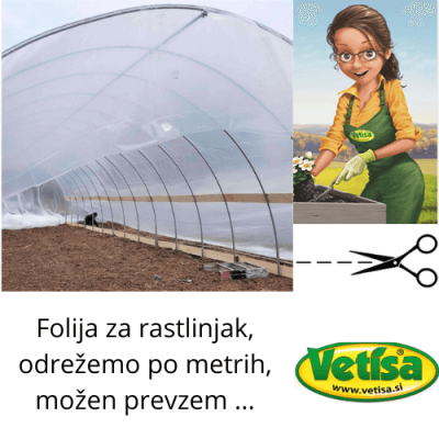 FOLIJA ZA RASTLINJAK  6,2 m x 0,15 mm, garancija 2 leti (CENA/TEKOČI METER)